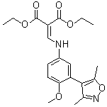 structure of CAS# 1300031-60-0, Diethyl 2-[[[3-(3,5-dimethyl-4-isoxazolyl)-4-(methyloxy)phenyl]amino]methylidene]propanedioate