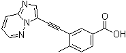 结构式 CAS# 1300690-48-5, 3-(2-咪唑并[1,2-b]哒嗪-3-基乙炔基)-4-甲基苯甲酸
