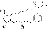 结构式 CAS# 130209-82-4, 拉坦前列腺素; 7-[3,5-二羟基-2-(3-羟基-5-苯基戊基)-环戊烷]庚-5-烯酸异丙酯