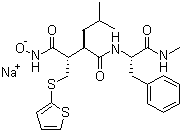 结构式 CAS# 130464-84-5, 巴马司他单钠盐; (2S,3R)-N-羟基-N'-[(2S)-1-甲基氨基-1-氧代-3-苯基丙-2-基]-3-异丁基-2-(噻吩-2-基硫甲基)丁二酰胺单钠盐
