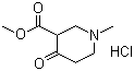 structure of CAS# 13049-77-9, N-Methyl-3-carbomethoxy-4-piperidone hydrochloride;1-Methyl-4-oxonipecotic acid methyl ester hydrochloride