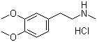 structure of CAS# 13078-76-7, 3,4-Dimethoxy-N-methylphenethylamine hydrochloride;N-Methylhomoveratrylamine hydrochloride