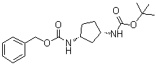 structure of CAS# 1315495-87-4, N-[(1R,3S)-3-[[(1,1-Dimethylethoxy)carbonyl]amino]cyclopentyl]carbamic acid phenylmethyl ester