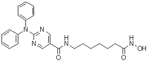 结构式 CAS# 1316214-52-4, 2-(二苯基氨基)-N-[7-(羟基氨基)-7-氧代庚基]-5-嘧啶甲酰胺