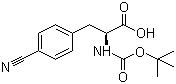 结构式 CAS# 131724-45-3, Boc-L-4-氰基苯丙氨酸; (S)-N-Boc-4-氰基苯丙氨酸; N-叔丁氧羰基-4-氰基苯基-L-丙氨酸