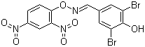 structure of CAS# 13181-17-4, Bromfenoxim;3,5-Dibromo-4-hydroxybenzaldehyde O-(2,4-dinitrophenyl)oxime; 3,5-Dibromo-4-hydroxybenzaldoxime 2,4-dinitrophenyl ether; Bromfenoxim; Bromfenoxime; Bromofenoxim; Bromophenoxim; Bromophenoxime