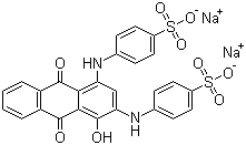 structure of CAS# 1324-21-6, Mordant Black 13;Alizarin Blue Black B; C.I. 63615; Disodium 4-[[4-hydroxy-9,10-dioxo-3-[(4-sulfonatophenyl)amino]anthracen-1-yl]amino]benzenesulfonate