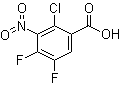 结构式 CAS# 132992-44-0, 2-氯-4,5-二氟-3-硝基苯甲酸