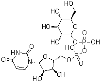 Uridine pyrophosphate-glucose molecular structure (CAS 133-89-1)