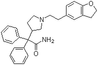 结构式 CAS# 133099-04-4, 达非那新; 2-[1-[2-(2,3-二氢苯并呋喃-5-基)乙基]-3-吡咯烷基]-2,2-二苯基乙酰胺