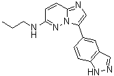 structure of CAS# 1333377-65-3, 3-(1H-Indazol-5-yl)-N-propylimidazo[1,2-b]pyridazin-6-amine;CHR 6494
