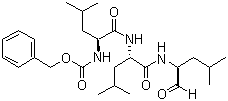 结构式 CAS# 133407-82-6, MG 132; N-[(苄氧基)羰基]-L-亮氨酰-N-[(1S)-1-甲酰基-3-甲基丁基]-L-亮氨酰胺