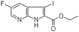 5-Fluoro-3-iodo-1H-pyrrolo[2,3-b]pyridine-2-carboxylic acid ethyl ester molecular structure (CAS 1334499-86-3)