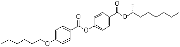 结构式 CAS# 133676-09-2, 4-(己氧基)-苯甲酸 4-[[[(1R)-1-甲基庚基]氧基]羰基]苯基酯