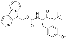 结构式 CAS# 133852-23-0, N-[芴甲氧羰基]-L-酪氨酸叔丁酯