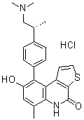 (R)-9-[4-[1-(Dimethylamino)propan-2-yl]phenyl]-8-hydroxy-6-methylthieno[2,3-c]quinolin-4(5H)-one Hydrochloride molecular structure (CAS 1338545-07-5)