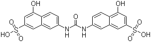 结构式 CAS# 134-47-4, 猩红酸; 6,6'-(1,3-亚脲基)双(1,1'-萘酚)-3,3'-磺酸