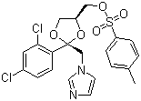 结构式 CAS# 134071-44-6, 顺式-[2-(2,4-二氯苯基)-2-(1H-咪唑-1-基甲基)-1,3-二氧戊环-4-基]甲醇对甲苯磺酸酯