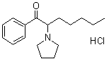 2-(1-Pyrrolidinyl)heptanophenone hydrochloride molecular structure (CAS 13415-55-9)