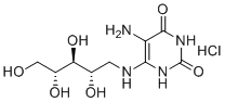 5-amino-6-{[(2S,3S,4R)-2,3,4,5-tetrahydroxypentyl]amino}-1,2,3,4-tetrahydropyrimidine-2,4-dione hydrochloride molecular structure (CAS 134452-11-2)