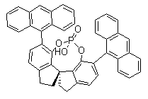 结构式 CAS# 1345628-08-1, (11aR)-10,11,12,13-四氢-5-羟基-3,7-二-9-蒽基-二茚并[7,1-de:1',7'-fg][1,3,2]二氧磷杂八环-5-氧化物