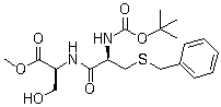 N-[N-[(tert-Butoxy)carbonyl]-S-(phenylmethyl)-L-cysteinyl]-L-serine methyl ester molecular structure (CAS 13512-53-3)