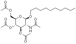 结构式 CAS# 135198-04-8, 癸基 2-(乙酰氨基)-2-脱氧-beta-D-吡喃葡萄糖苷 3,4,6-三乙酸酯