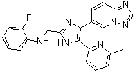 结构式 CAS# 1352608-82-2, N-[[4-([1,2,4]三唑并[1,5-a]吡啶-6-基)-5-(6-甲基吡啶-2-基)-1H-咪唑-2-基]甲基]-2-氟苯胺