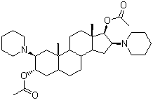 结构式 CAS# 13529-31-2, (2b,3a,16b,17b)-2,16-双(哌啶基)-3,17-二乙酰氧基-5-雄甾烷