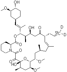 Tacrolimus-<sup>13</sup>C molecular structure (CAS 1356841-89-8)