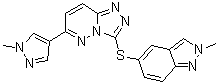structure of CAS# 1357072-61-7, 3-[(2-Methyl-2H-indazol-5-yl)thio]-6-(1-methyl-1H-pyrazol-4-yl)-1,2,4-triazolo[4,3-b]pyridazine;c-Met inhibitor