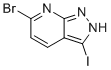 structure of CAS# 1357946-55-4, 6-Bromo-3-iodo-1H-pyrazolo[3,4-b]pyridine