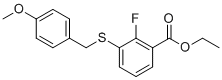 结构式 CAS# 1359983-12-2, 乙基2-氟-3-((4-甲氧基苄基)硫代)苯甲酸酯