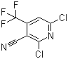 structure of CAS# 13600-42-5, 2,6-Dichloro-4-(trifluoromethyl)nicotinonitrile;3-Cyano-2,6-dichloro-4-(trifluoromethyl)pyridine