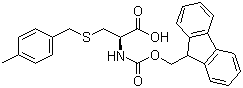 结构式 CAS# 136050-67-4, Fmoc-S-(4-甲基苄基)-L-半胱氨酸; N-芴甲氧羰基-S-(4-甲基苄基)-L-半胱氨酸