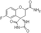 结构式 CAS# 136087-85-9, 非达司他; (2S,4S)-2-氨基甲酰-6-氟-螺[苯并二氢吡喃-4,4'-咪唑啉]-2',5'-酮; (2S,4S)-6-氟-2',5'-二氧代-螺[色满-4,4'-咪唑啉]-2-甲酰胺