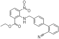 Ethyl-2-[[(2'-cyanobiphenyl-4-yl)methyl]amino]-3-nitrobenzoate molecular structure (CAS 136285-67-1)