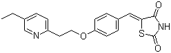 5-(4-(2-(5-Ethylpyridin-2-yl)ethoxy)benzylidene)thiazolidine-2,4-dione molecular structure (CAS 136401-70-2)
