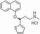 结构式 CAS# 136434-34-9, 盐酸度洛西汀; (S)-(+)-N-甲基-3-(1-萘氧基)-3-(2-噻吩)-丙胺盐酸盐