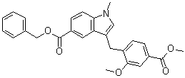 3-[[2-Methoxy-4-(methoxycarbonyl)phenyl]methyl]-1-methyl-1H-indole-5-carboxylic acid phenylmethyl ester molecular structure (CAS 136564-72-2)