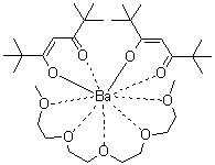 Bis(2,2,6,6-tetramethylheptane-3,5-dionato)(tetraglyme)barium molecular structure (CAS 136629-60-2)