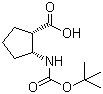 结构式 CAS# 137170-89-9, (1S,2R)-2-(叔丁氧羰基氨基)环戊烷羧酸