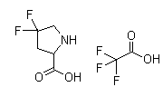 (S)-4,4-Difluoropyrrolidine-2-carboxylic acid  2,2,2-trifluoroacetate molecular structure (CAS 1373255-09-4)