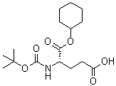 结构式 CAS# 137506-13-9, N-[叔丁氧羰基]-L-谷氨酸 1-环己基酯