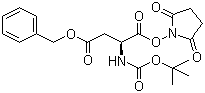 N-叔丁氧羰基-L-天冬氨酸 4-苄酯 1-(N-羟基丁二酰亚胺)酯分子结构 (CAS 13798-75-9)