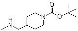 结构式 CAS# 138022-02-3, 4-[(甲基氨基)甲基]哌啶-1-甲酸叔丁酯
