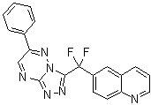 6-[Difluoro(6-phenyl-1,2,4-triazolo[4,3-b][1,2,4]triazin-3-yl)methyl]quinoline molecular structure (CAS 1380344-68-2)