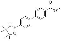结构式 CAS# 1381957-27-2, 4'-(4,4,5,5-四甲基-1,3,2-二氧硼杂环戊烷-2-基)-[1,1'-联苯]-4-羧酸甲酯