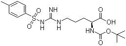 structure of CAS# 13836-37-8, N-Boc-N'-tosyl-L-arginine;(R)-2-(tert-Butoxycarbonylamino)-5-(3-tosylguanidino)pentanoic acid; Boc-Arg(Tos)-OH