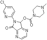 structure of CAS# 138729-47-2, Eszopiclone;4-Methyl-1-piperazinecarboxylic acid 6-(5-chloro-2-pyridinyl)-6,7-dihydro-7-oxo-5H-pyrrolo[3,4-b]pyrazin-5-yl ester